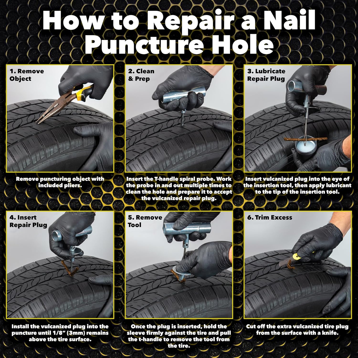 Silverback Automotive Tire Repair Kit for Car, Truck, Off-Roading, 4x4's, Motorcycle, Trailers, ATV, Tractor, Jeep String Repair Kit.