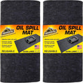 Armor All Premium Maintenance Mat Oil Spill Garage Floor Mat, (30" x 59") (2-Pack), Absorbent, Waterproof, Contains Liquids, Protects Garage Surface or Driveway, Reusable, Washable, Durable (USA Made)