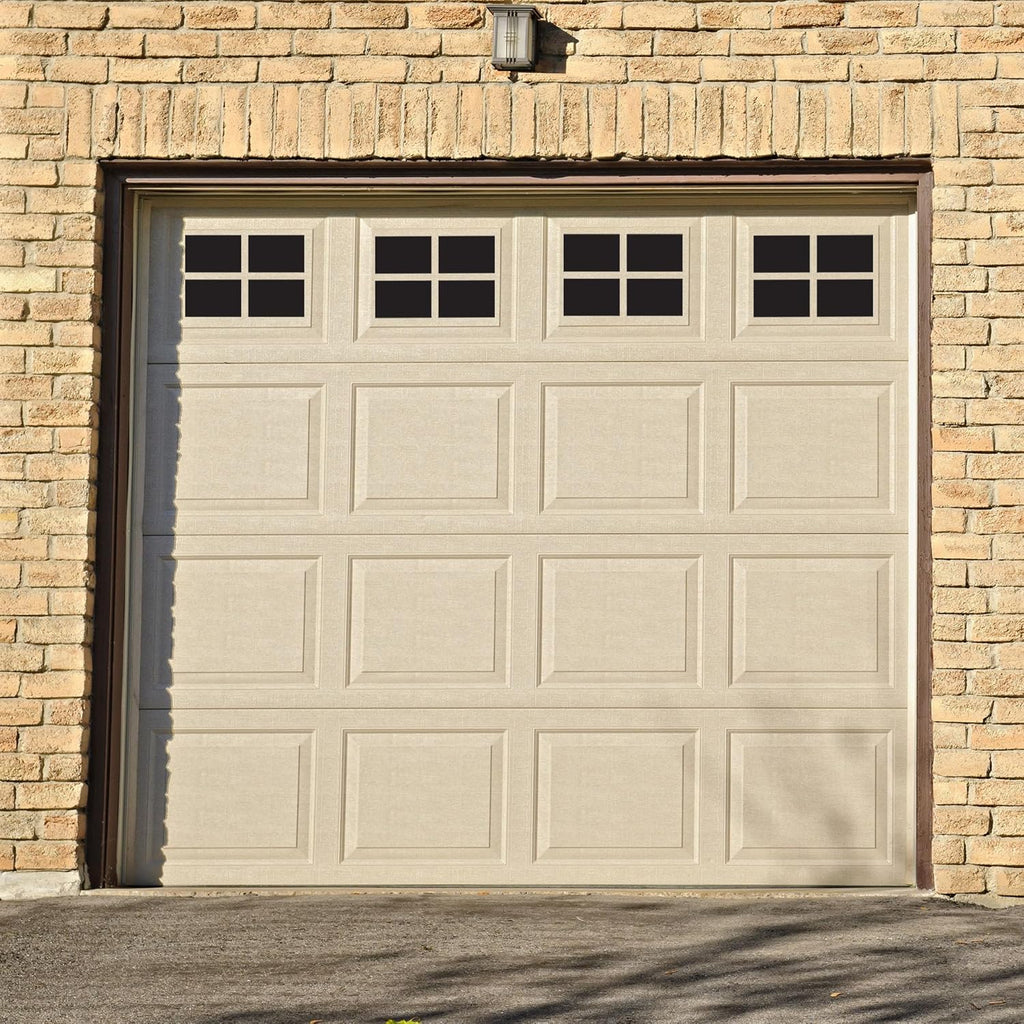 Household Essentials 216 Magnetic Faux Garage Door Windows | 16 Pieces for Single Car Steel Garage Door | Black