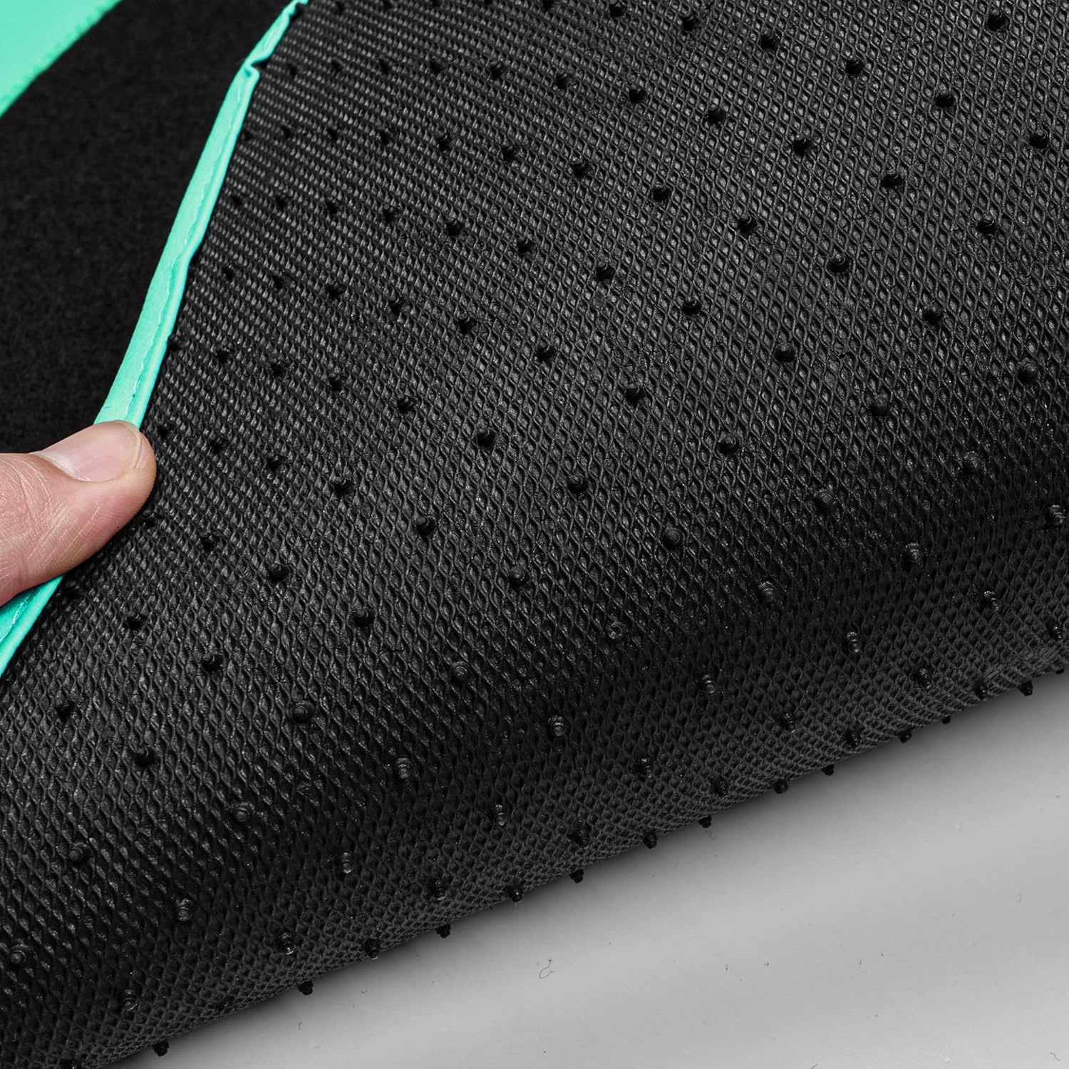 CAR PASS Mint Green Edge Leather Car Floor Mats, Universal Car Mats with Double Stitch Line and Anti-Slip Backing Design, for Cute Girly Women, Fit 95% Automotive,SUVs,Sedan,Vans (Black and Mint)