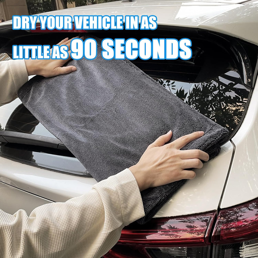 belhope 2 Pack Microfiber Towels for Cars, 24"x36" Extra Large Super Absorbent Car Drying Towel Detailing, No Streaks, Scratches and Water Spots
