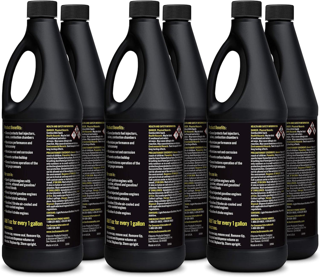 Chevron Techron Concentrate Plus Fuel System Cleaner, 32 oz, Pack of 6