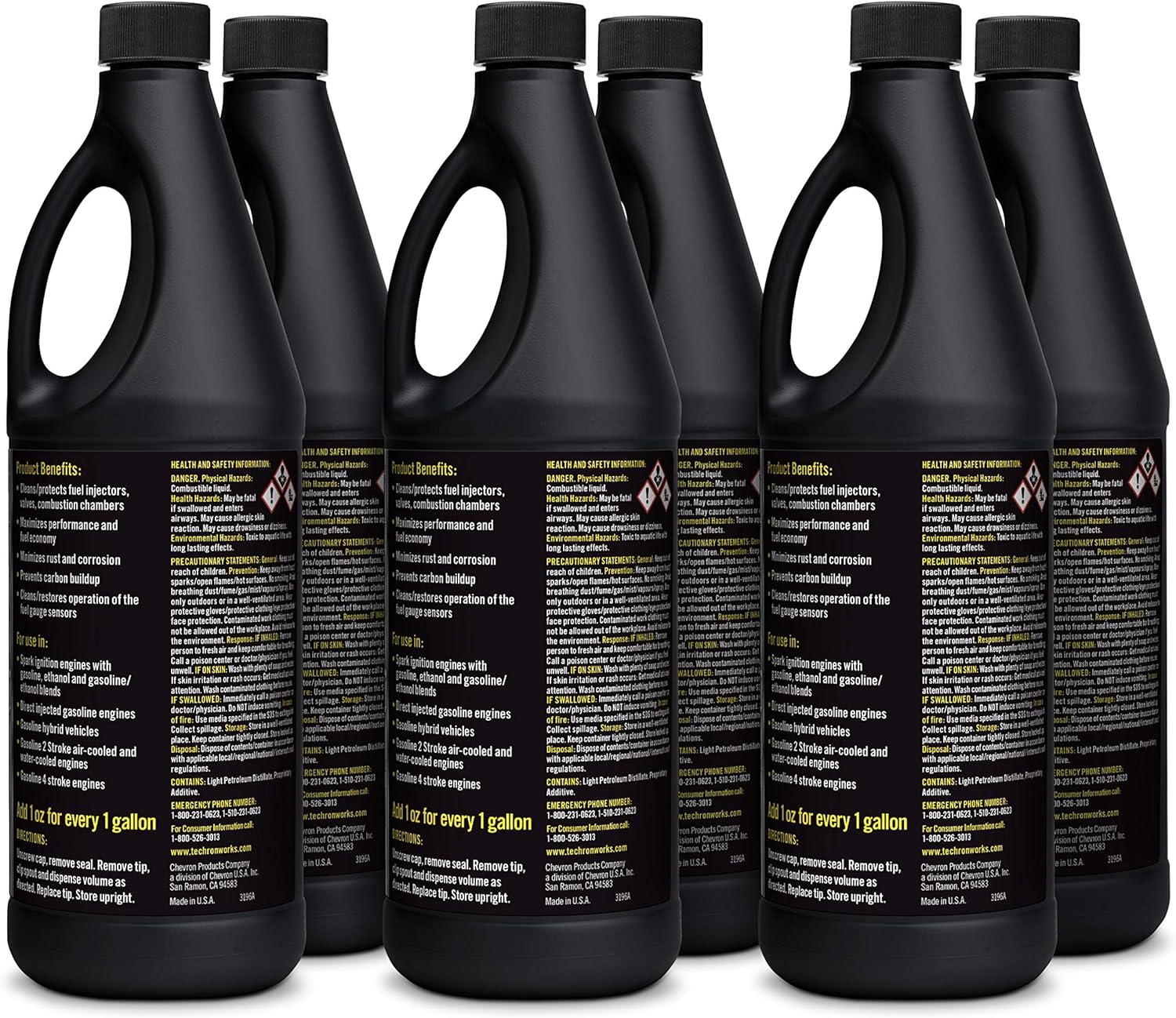Chevron Techron Concentrate Plus Fuel System Cleaner, 32 oz, Pack of 6