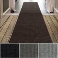 iCustomRug Spartan Weather Warrior Duty Indoor/Outdoor Utility Ribbed in 3ft,4ft,6ft Widths 70 Custom Sizes with Natural Non-Slip Rubber Backing 4'X54' in Brown