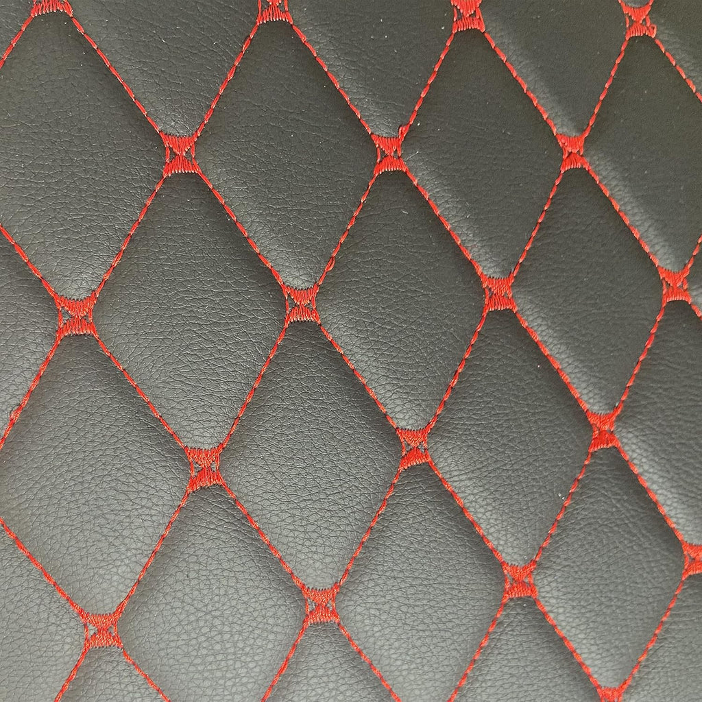 Custom All-Weather Protection Luxury Leather Floor Mats for Cars SUVs Trucks According Anti-Slip Leather Floor mats ﻿ (Black Red)