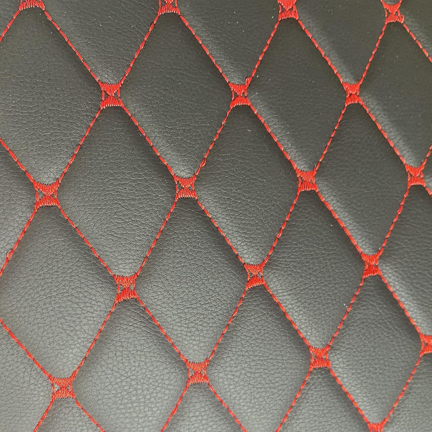 Custom All-Weather Protection Luxury Leather Floor Mats for Cars SUVs Trucks According Anti-Slip Leather Floor mats ﻿ (Black Red)