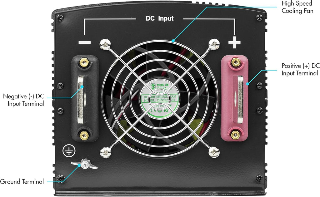 Wagan EL3742-4 24V 3000 Watt Power Inverter with Remote Control 6000 Watt Surge Peak Power Converter for Home RV Camping Van Life Off Grid