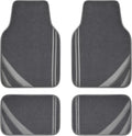 CAR PASS Car Floor Mats, Edge Leather Waterproof Car Mats with Double Stitch Line and Anti-Slip Backing Design, Fit 95% Automotive,SUVS,Sedan,Vans (Pure Gray)
