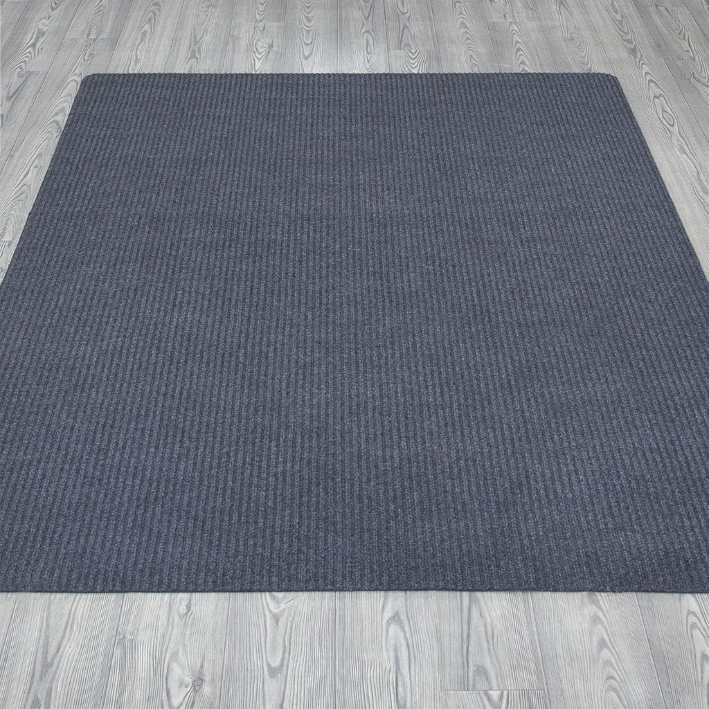 Ottomanson 5' x 6'6" Mud Mat Area Rug Scraper Carpet - Non-Slip, Dirt Trapping for Indoor & Outdoor Use - Ideal for Entryway, Garage, Kitchen, Patio & High-Traffic Areas, Gray