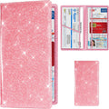 TOURSUIT Car Registration and Insurance Card Holder, Vehicle License Document Glove Box Compartment Organizer, Interior Car Accessories for Women Men Teens (Glitter Pink)