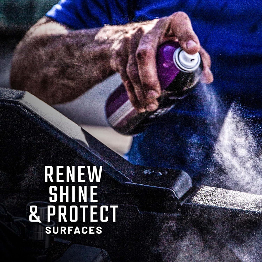 Slick Products Multi-Surface Shine & Protectant Spray – High Gloss Silicone-Based Aerosol for Interior & Exterior Plastic Vinyl Rubber – UV Protection, No Drip Formula, Smells Great, 17.35 fl oz