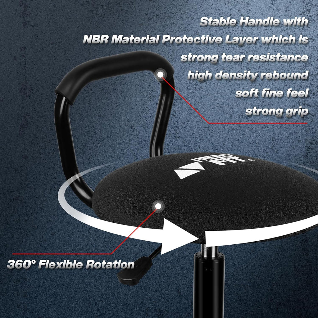 Garage Stool, Adjustable Height Swivel Work Mechanic Shop Stool with Backrest, Pneumatic Shop Chair for Home, Workshop, 300 LBS Capacity, 360° Rotation, Heavy Duty, Black
