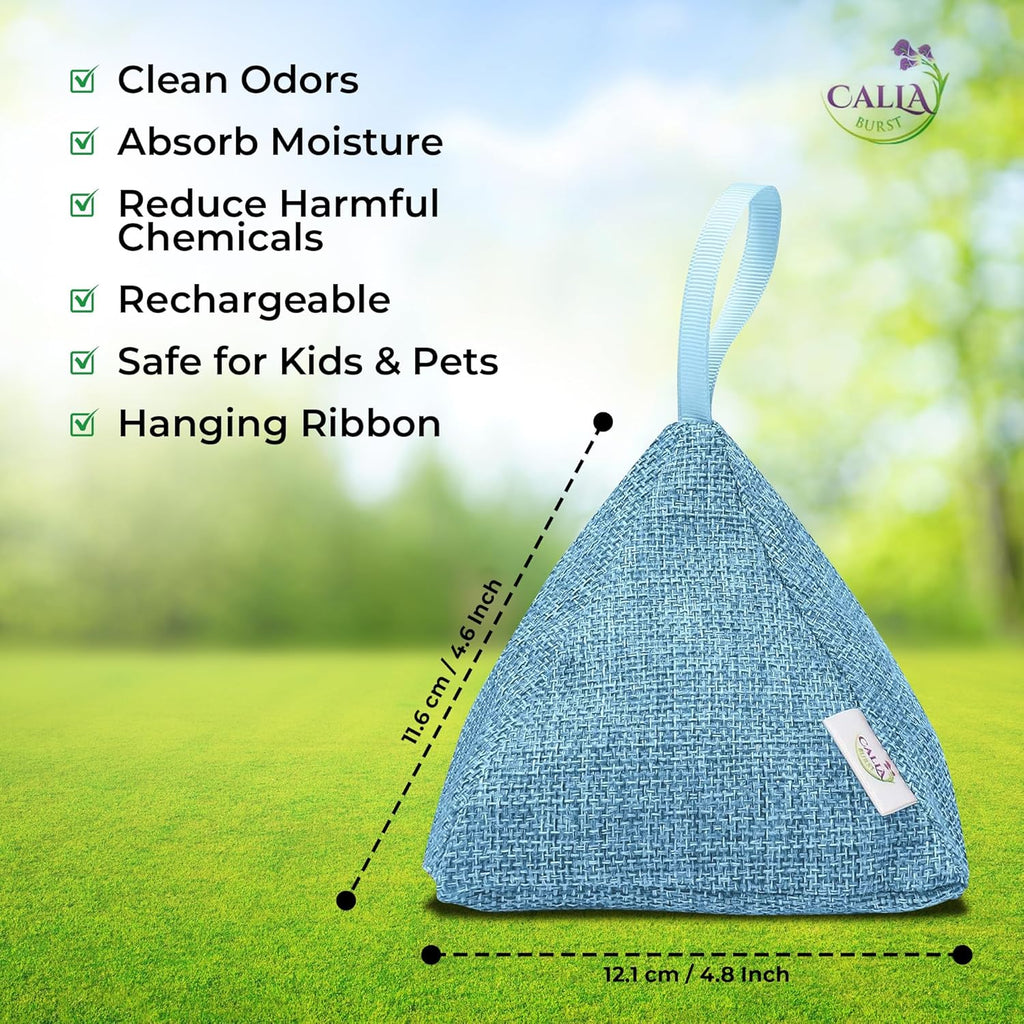 4 Pack Bamboo Charcoal Air Purifier Bags 200 Grams Each - Odor Absorber & Eliminator for Home, Car, Pets, Activated Charcoal Natural Freshener, Eco-Friendly & Reusable (Designer Colors)