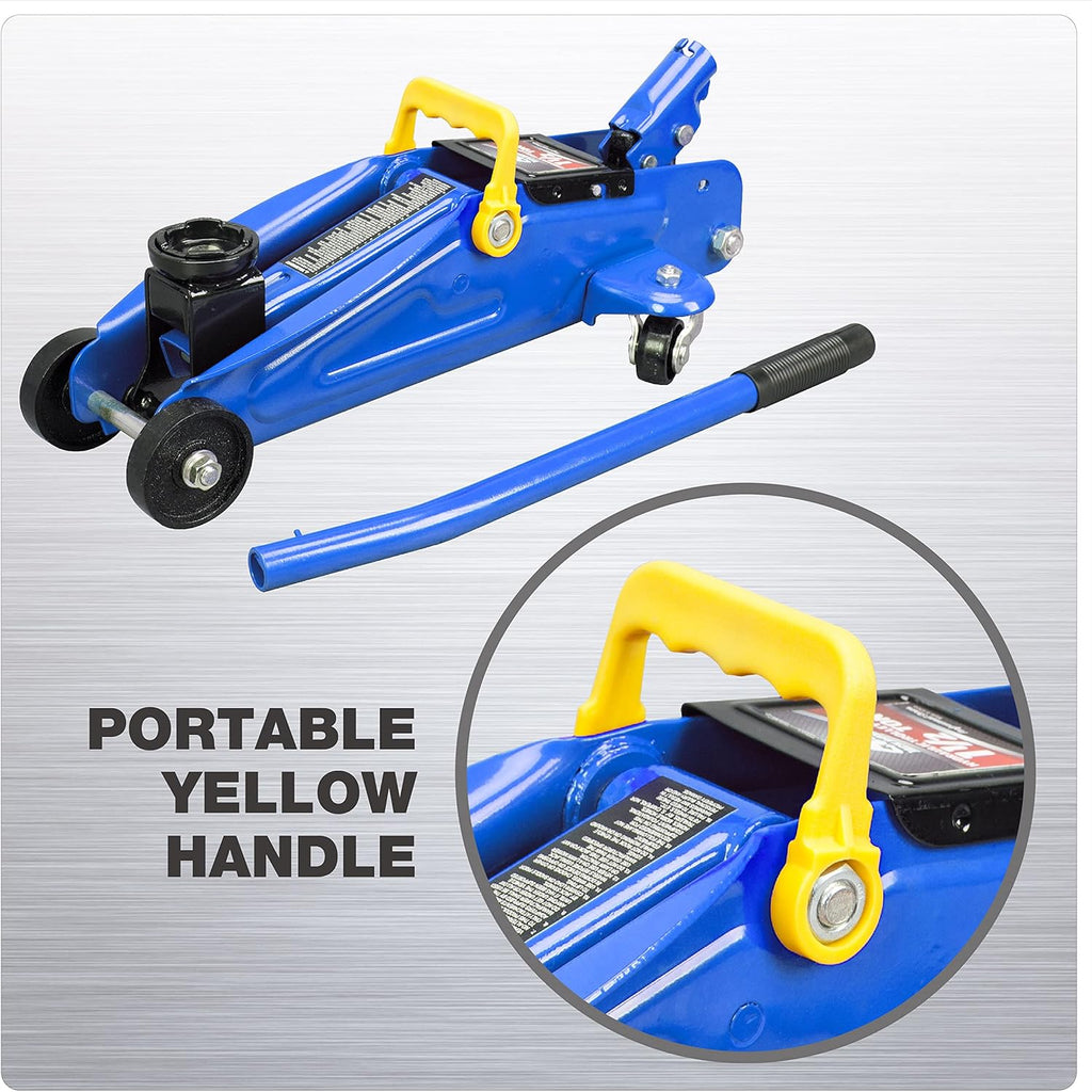 Floor Jack 1.5 Ton (3,300 LBs) Hydraulic Car Jack with Storage Case, Lifting Range from 5.31 Inch to 13.2 Inch, Fits Sedans Automotive