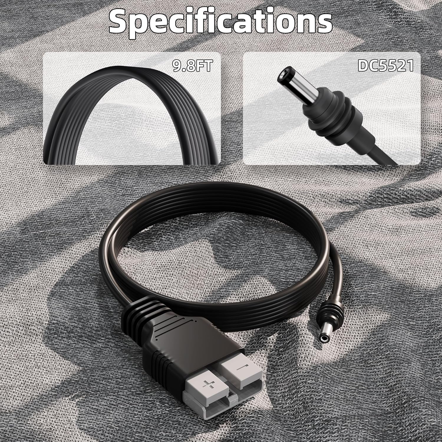 Starlink Mini Power Cable with Anderson Plug to 5.5 x 2.1mm DC Male Adapter Cord, Portable, Anderson Connector 9.8FT 18AWG Accessories DC5521 for Car Camp Trailer Travel