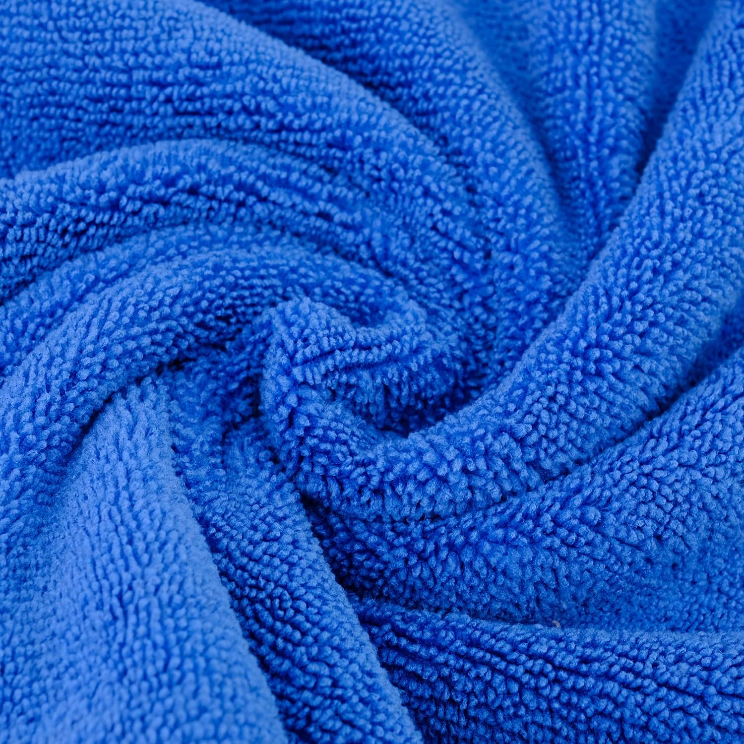 POLYTE Microfiber Cleaning Towel Ultrasonic Cut Edgeless (16x16, 24 Pack, Premium, Blue,Gray,Yellow)