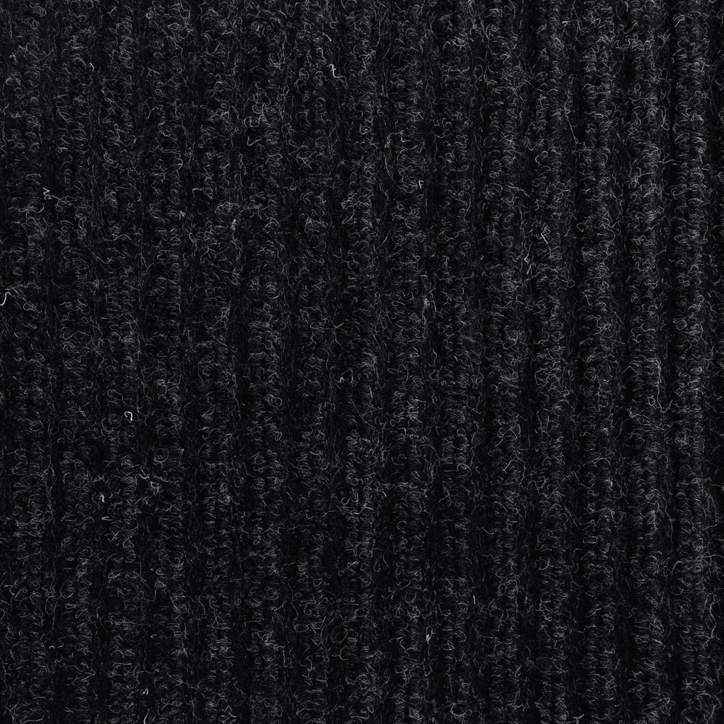 iCustomRug Spartan Weather Warrior Indoor/Outdoor Utility Ribbed Carpet Runner with Non-Slip Thermoplastic Rubber Backing, 3ft X 18ft in Black