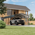 12' x 20' Heavy Duty Metal Carport with Galvanized Steel Roof, Metal Roof Carport with Enhanced Base, Tall Metal Carport Kits Garage for Tractors, Pickup, Boat, Car