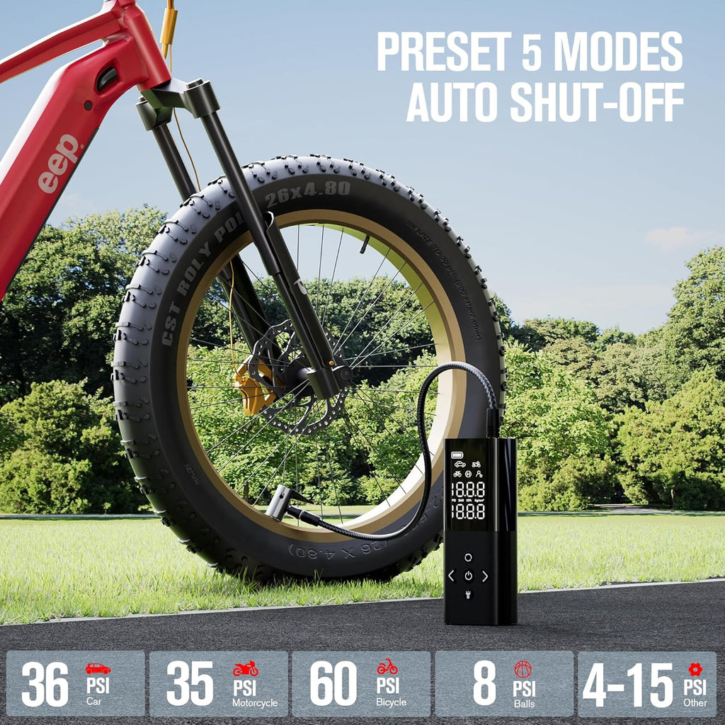 GOOLOO AP150 Tire Inflator Portable Air Compressor, 2X Faster 150PSI Cordless Air Pump for Car Tires with Auto-Shutoff, Portable Tire Pump with Digital Pressure Gauge for Car, Motorcycle,Bike, Ball