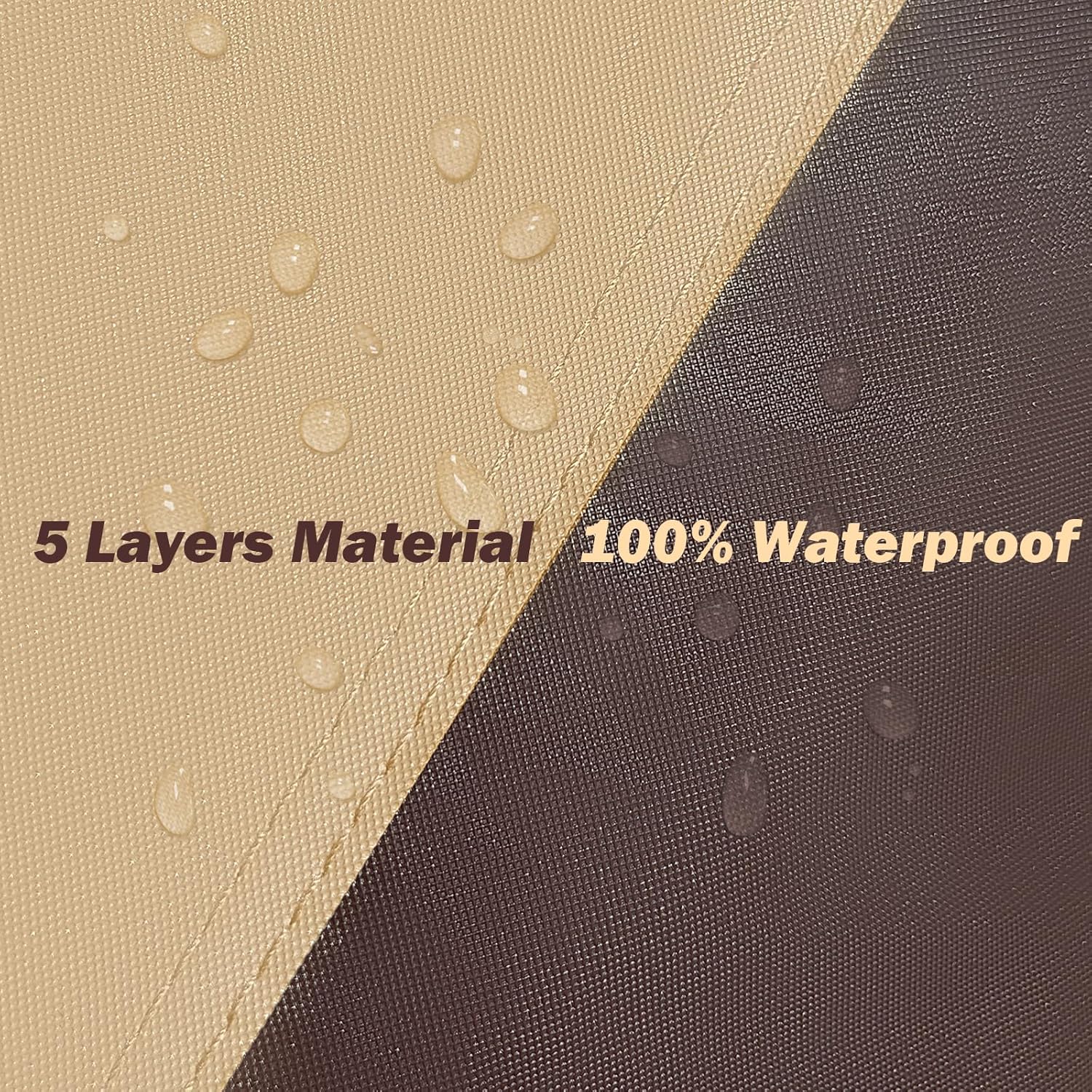 Highlander Car Cover Waterproof All Weather Compatible with Toyota Highlander 2007-2024, Outdoor Dustproof Anti-UV Sun Rain Protection Full Exterior Cover(Camel with Brown)