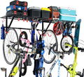 PLKOW Garage Wall Shelving, Wall Mount Bike Storage Rack with 8 Adjustable Bike Hooks, Heavy-Duty Bike Rack for Garage, 280 Lbs Load Capacity, 2-Pack