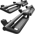 OEDRO Running Boards with Two Stairs Design All-Steel Build, Bolt-on Side Steps Compatible with 2018-2025 Jeep Wrangler JL 4 Door, Black Powder Coated Nerf Bar