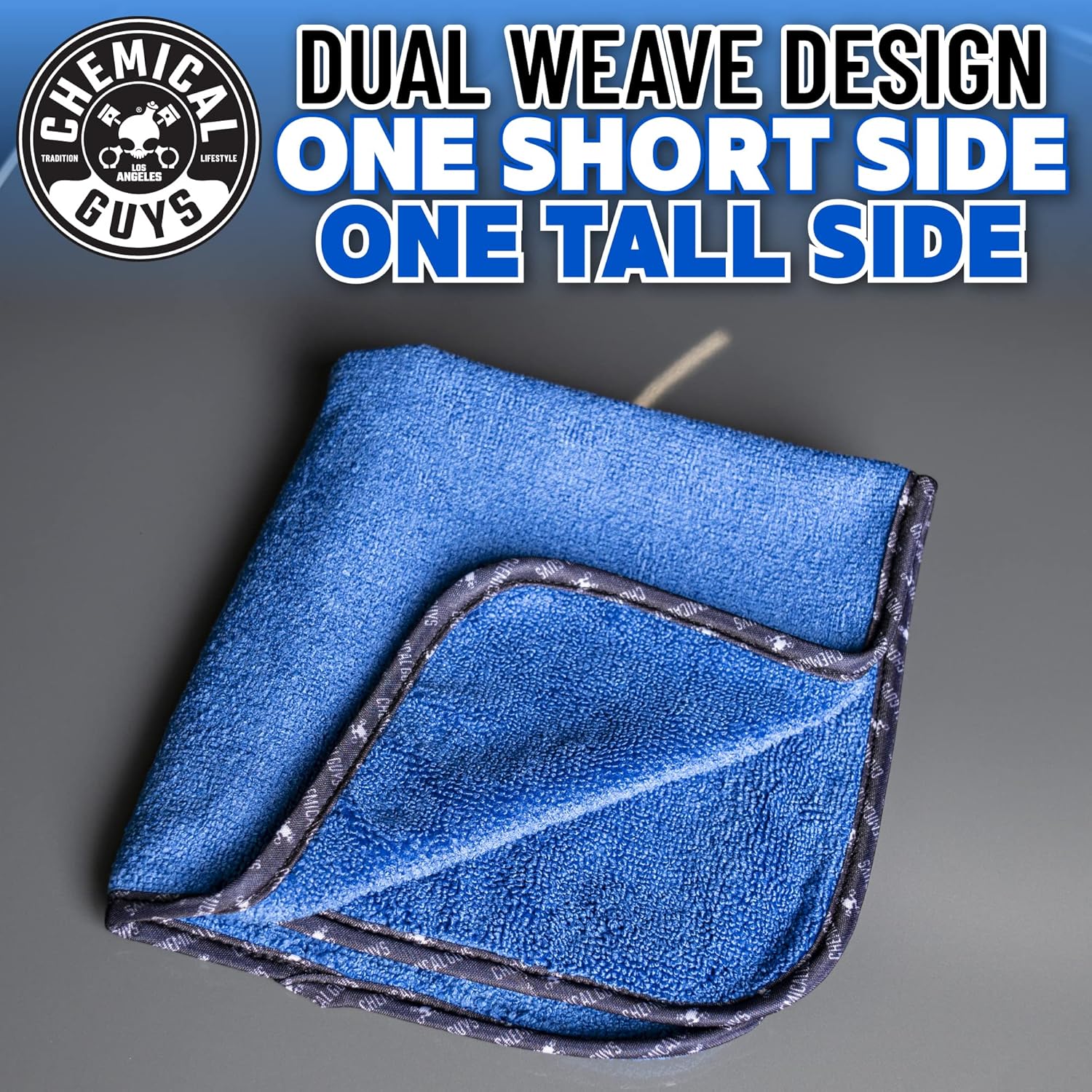 Chemical Guys MIC110003 Professional Grade Premium Microfiber Towels, Blue (16 Inch x 16 Inch) (Pack of 3) - Safe for Car Wash, Home Cleaning & Pet Drying Cloths