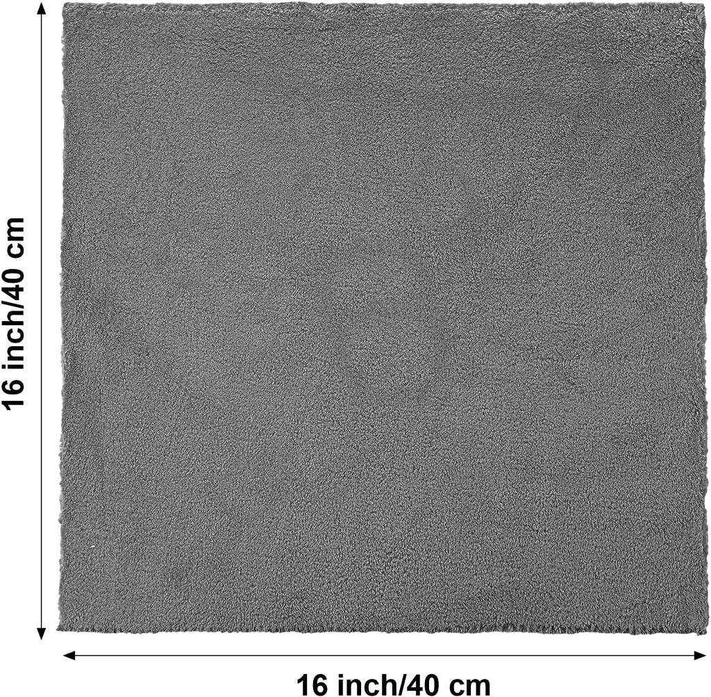 Shimeyao 30 Pcs Edgeless Microfiber Plush Towels for Cars Detailing Drying Wash Polishing Absorbent Cleaning Cloths, 500 GSM, 16 x 16 Inch(Gray)