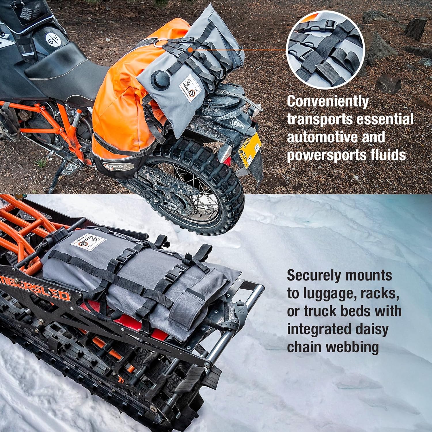 Giant Loop Armadillo Bag, Utility Bladder for Safe Transport and Storage of Powersports and Automotive Fluids, for Motorcycles, UTVs, ATVs, 3-Gallon