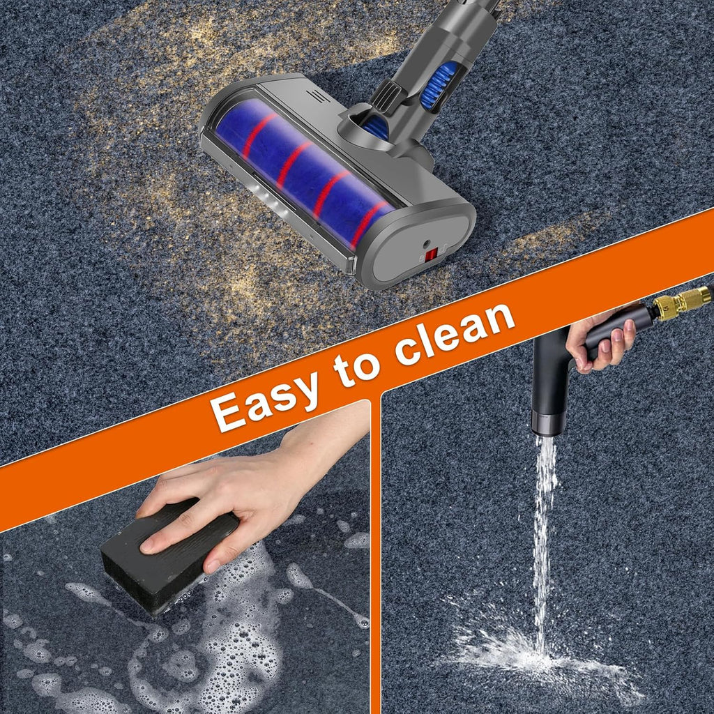 17 * 7.4 Ft Heavy Duty Oil Spill Mat, 6.5mm Thickened Extra Large Garage Floor Mat for Under Car, 1/4" Waterproof Rubber Backing Absorbs Oil Quickly, Washable, Reusable, Durable, Non-Slip
