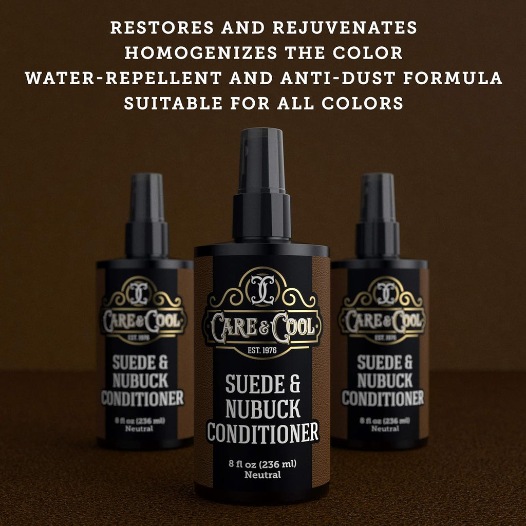 Care & Cool Suede and Nubuck Conditioner, Renovator, and Protector. Your Best Choice for Waterproofing and Rejuvenating The Delicate Structure Against The Elements and Abrasive Impurities (8 Fl Oz)