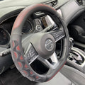 PINCTROT D Shaped 14 Inch Small Sized Steering Wheel Cover Great Grip with 3D Honeycomb Anti-Slip Design, Flat Bottom 14 Inch (Wine Red)