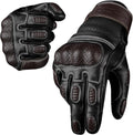 J.A.G. Motorcycle Gloves - Premium Leather Perforated Motorcycle Gloves for Men with Knuckle Protection | Touchscreen Motorbike Riding Gloves