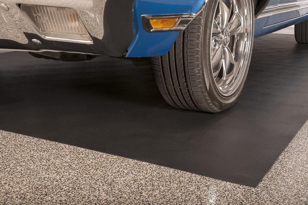G-Floor Seamless Sheet Vinyl Shed Flooring Cover with Bonded Fibrous Backing - Levant Pattern (8' x 20', Midnight Black)