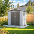 MyVoice 4x6 FT Wooden Outdoor Storage Shed with 4 Vents & 2 Adjustable Windows, DIY Cedar Tool Shed Kit, Garden Bike Firewood Storage, Waterproof Backyard Outdoor Shed for Patio, Lawn, Yard & Garage