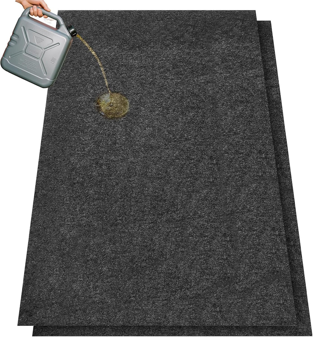 GlowShade 2 Pack Oil Spill Mat, 36 X 60 Inch Garage Floor Mat Under Car, Absorbent Oil Pads Drip Leak Mat with Weather Backing, Reusable, Washable, Non Slip, Protects Floor (2)