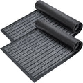 LotFancy 30" x 17" Set of 2 Front Door Mat for Indoor Outdoor Entrance, Dirt Traper Low Profile Easy Clean Doormat, Non Slip Welcome Mats for Patio Porch Garage Entryway, Dark Gray
