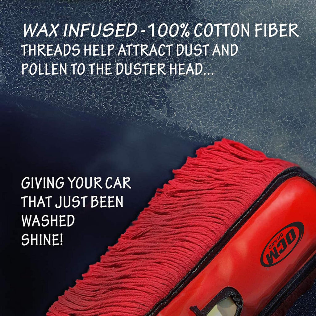 Premium Extra Large Car Duster with Durable Solid Wood Handle Includes Storage Cover - Professional Detailers Top Choice