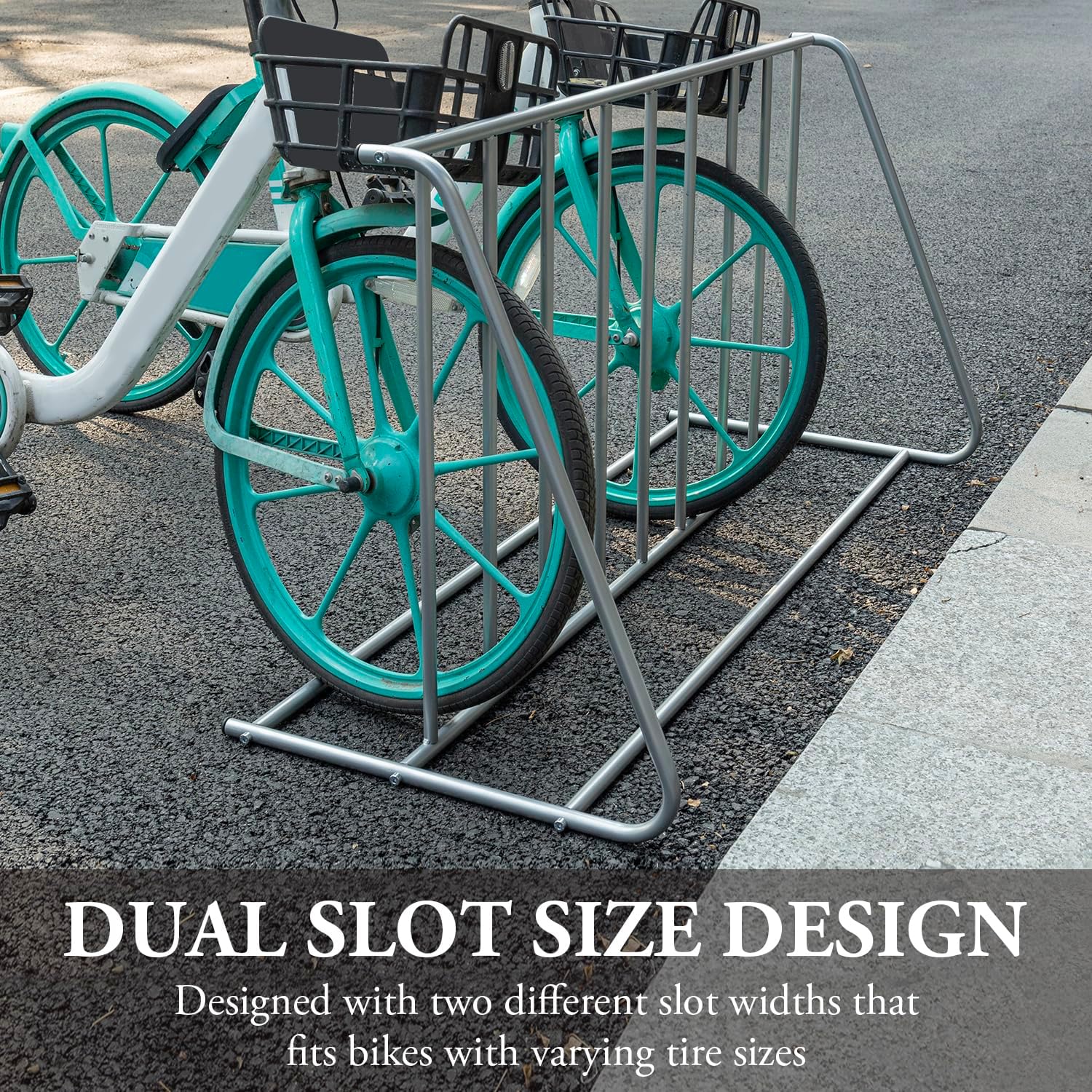 MyGift Large Metal Double-Sided Grid Bike Rack Stand, Freestanding Bicycle Storage Holder for Garage or Outdoor Parking with 6-Bicycle Capacity