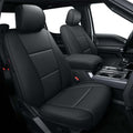 AOMSAZTO Front Seat Covers for Ford F150 XL XLT: 2015-2024 SuperCrew & F250 F350 F450 2017-2024 Super Duty Crew Cab XL XLT Faux Leather Full Set Seat Cover (Black, 2PCS Front)