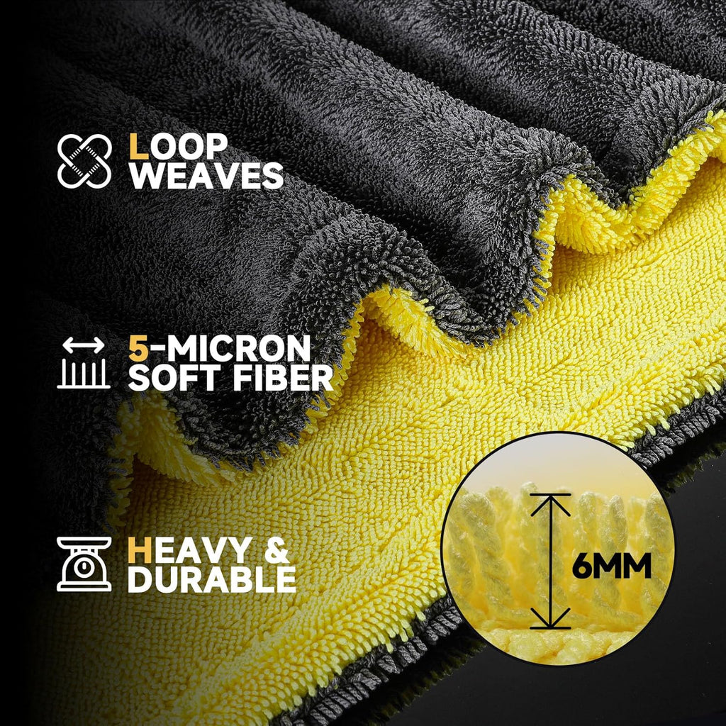 Car Drying Towel,Extra Large 36"x24" Microfiber Towel for Cars XL,Quick-Dry, Streak-Free,No Water Spots,Car Cleaning & Detailing Supplies,Double-Sided High Absorbency Edgeless Design