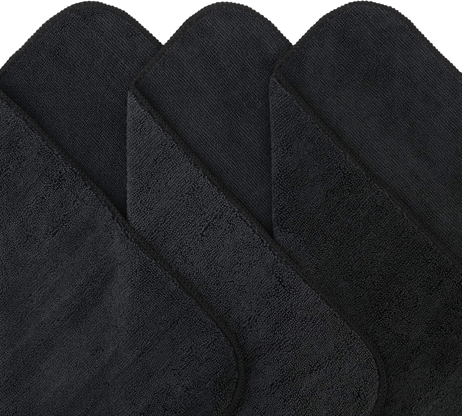 POLYTE Premium Microfiber Cleaning Towel,16 x 16 in, 12 Pack (Black)