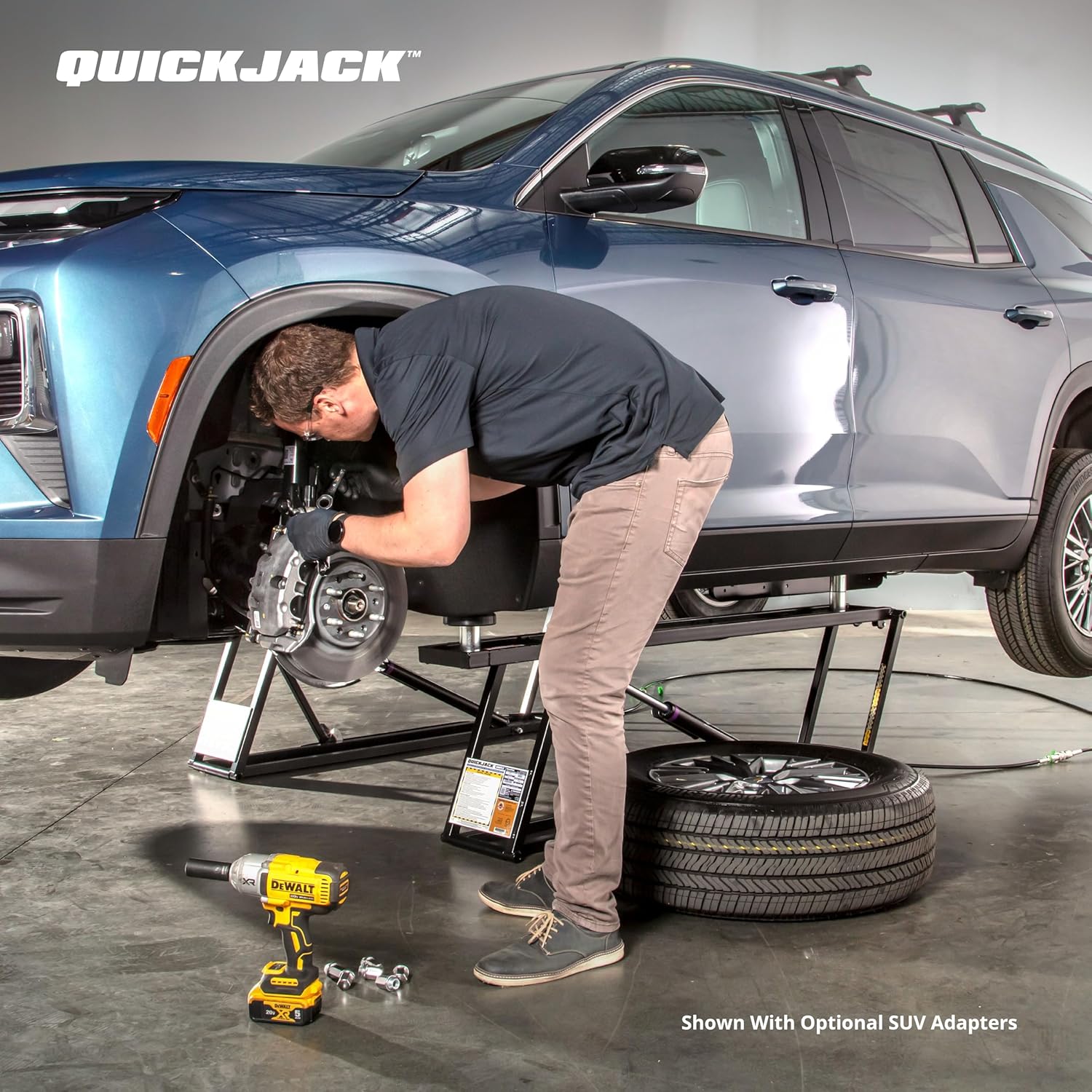 QuickJack 6000TLX Portable Car Lift with 6,000lb Capacity, with 110V Power Unit, Safe & Portable Design Garage Lift for Home, Garage, Shop, or Mechanic Auto Repair