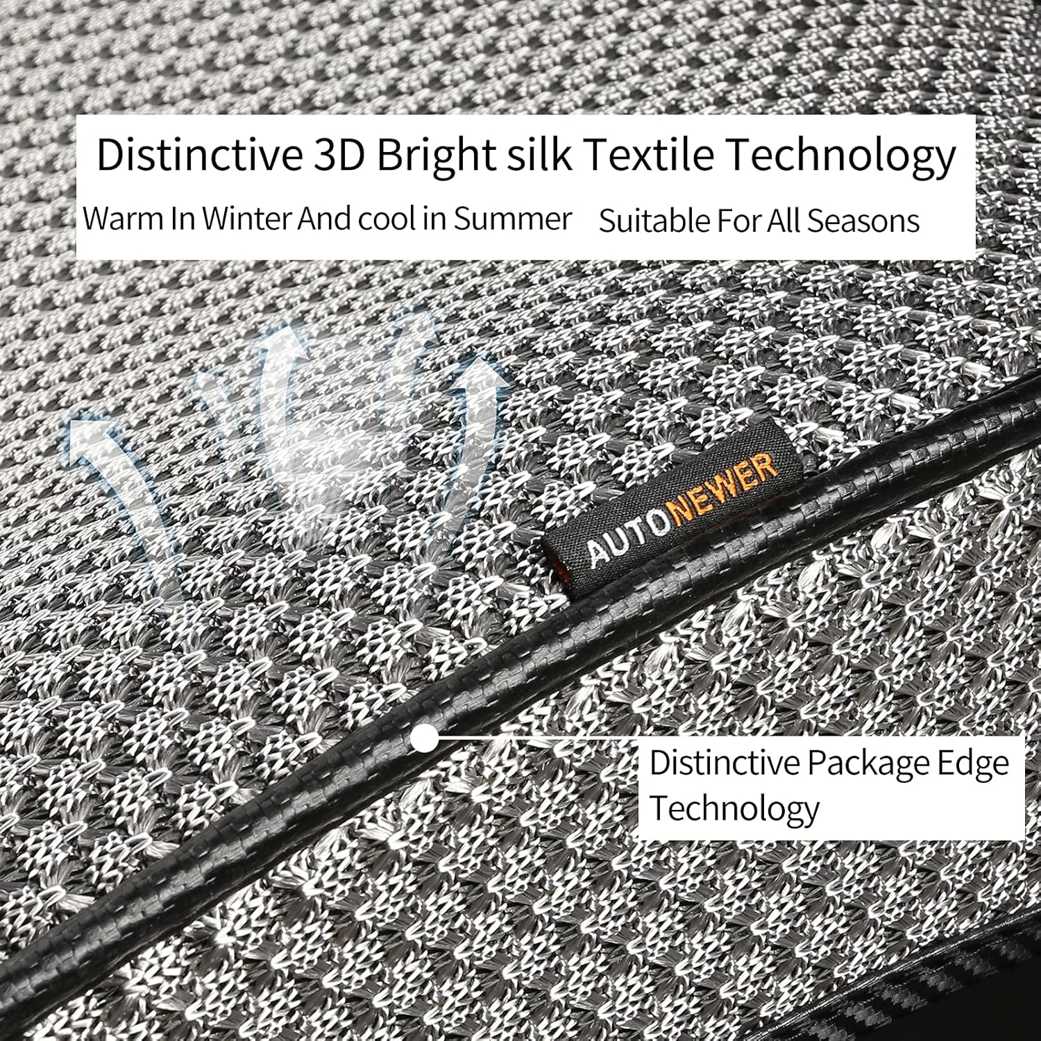 Auto Newer Breathable Universal Four Seasons Car Seat Covers， Luxury Car Seat Cushion，Protectors for Front Seat Bottoms,Compatible with 95% Vehicles， Fit for Cars Truck SUV or Vans(2PCS,Grey)