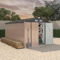 8x12 FT Metal Storage Sheds Outdoor, Metal Yard Sheds Garden Shed Kit, Metals Tool Shed with Lockable Door, Metals UtilityShed Buildings with Air Vent for Backyard Garden Patio Lawn