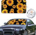 EcoNour Car Windshield Sun Shade with Pouch Bag (Sunflower) | Front Window Sun Protector for UV Rays | Car Interior Accessories Fits Small Sedans, Mini SUVs & Hatchbacks | Medium (64"x 32")