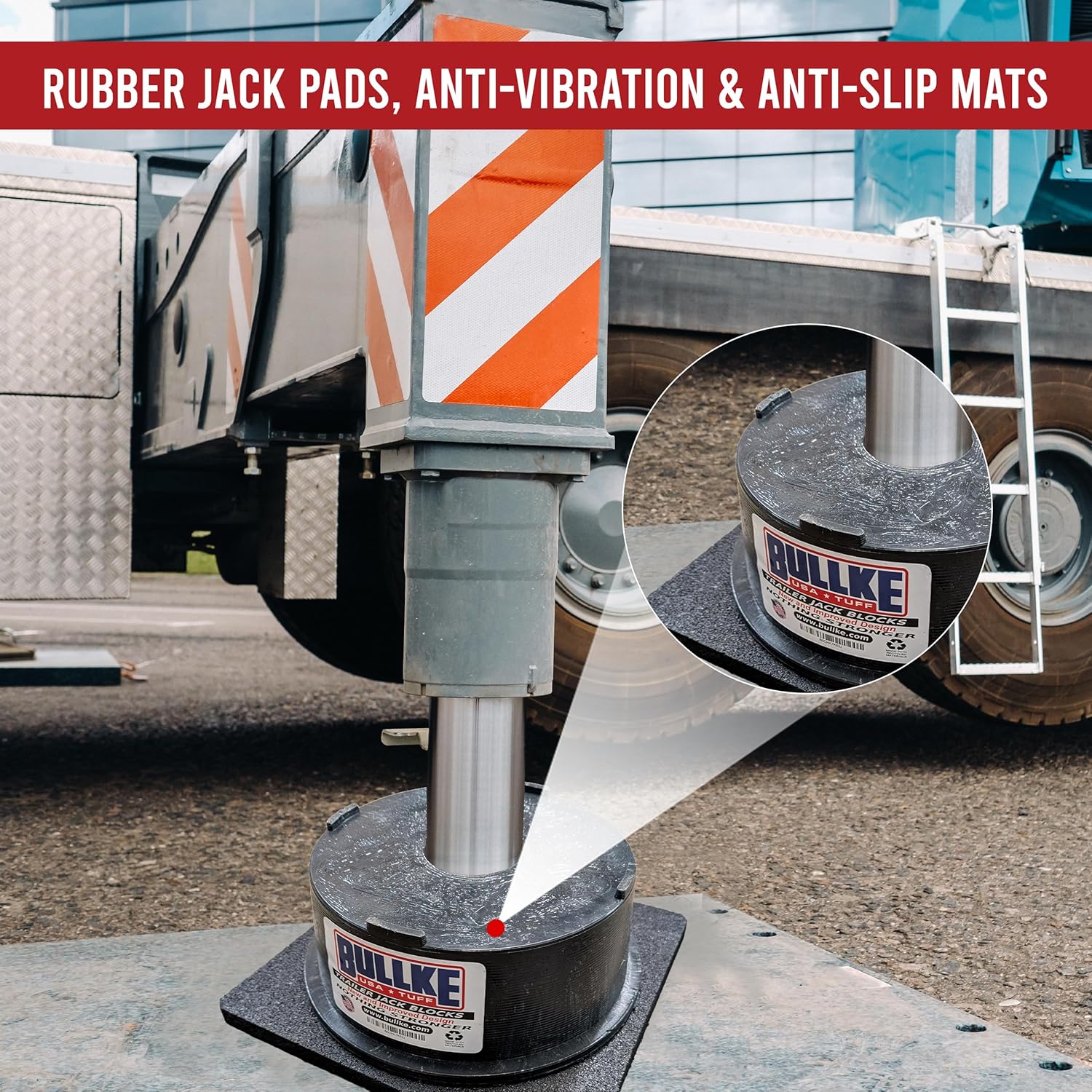 USA Made RV Leveling Jack Flex Pads 9" – Heavy-Duty Rubber Jack Pads (2-Pack) – Non-Slip, Shock-Absorbing Stabilizer Mats for Camper & Trailer – Prevent Sinking & Sliding