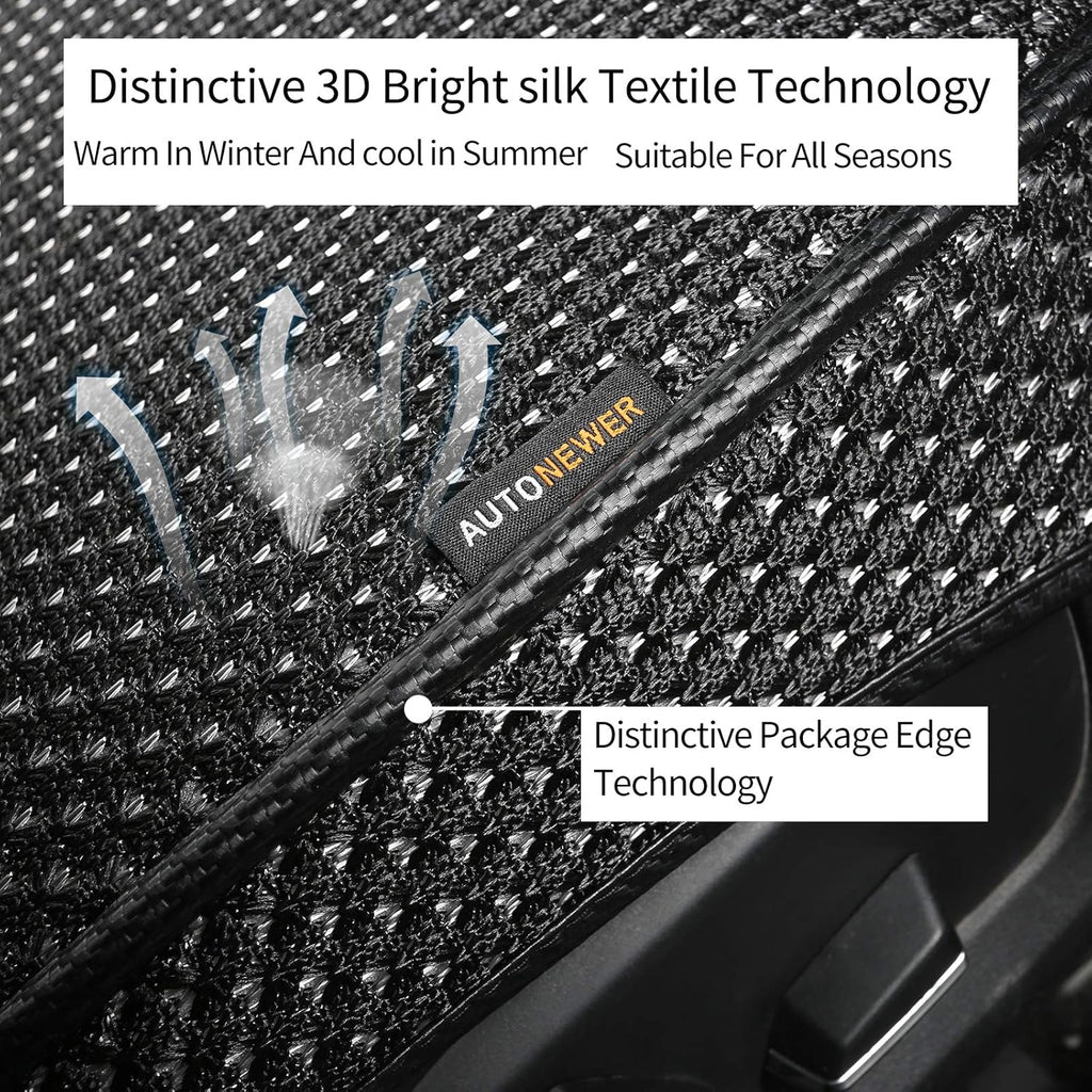 Auto Newer 2 PCS Breathable Universal Four Seasons Car Seat Covers，Luxury Car Seat Cushion，Protectors for Front Seat Bottoms,Compatible with 95% Vehicles， Fit for Cars Truck SUV or Vans(Black+Grey)