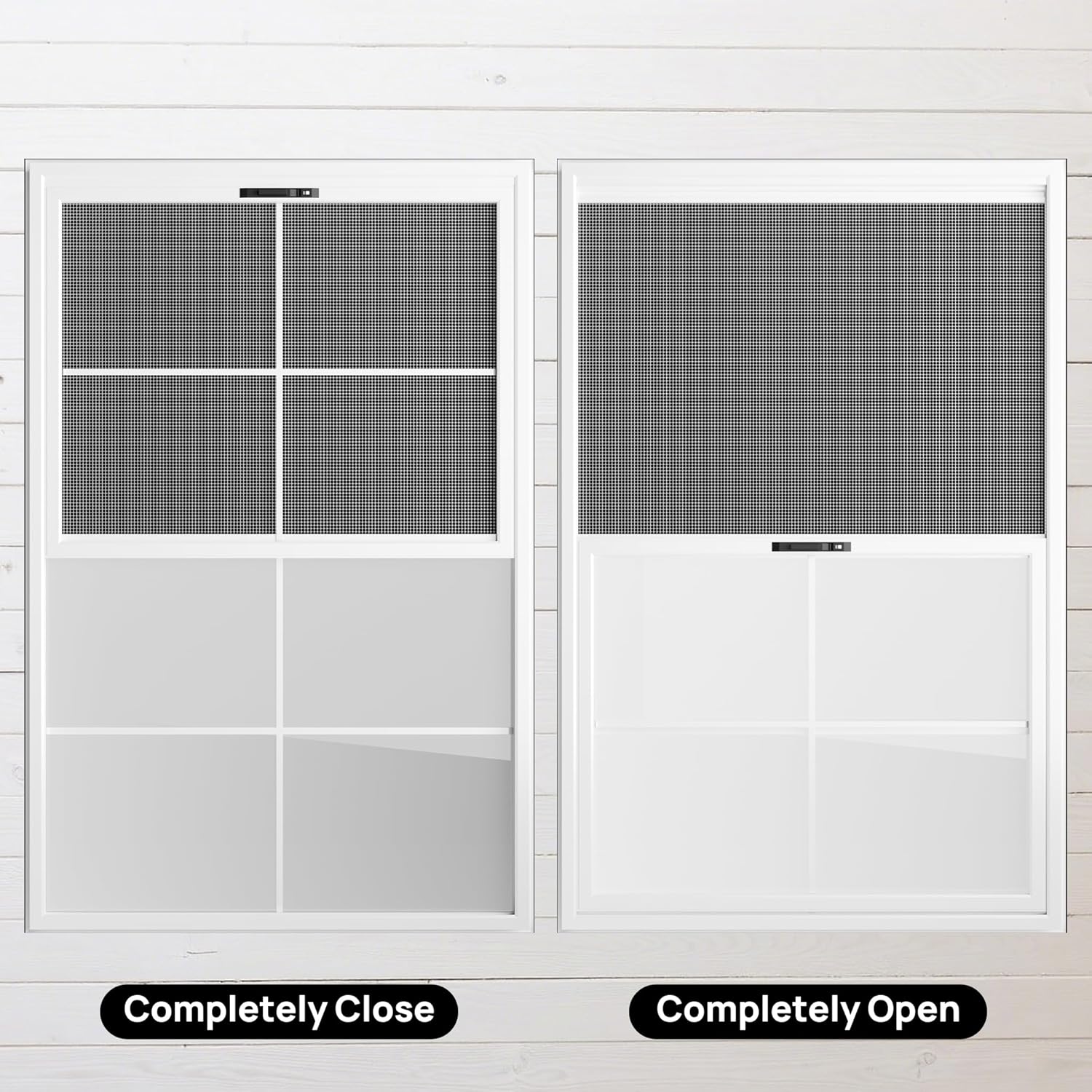 2 Pack 24" x 36"Shed Window, with Tempered Glass and Fiberglass Screen for Shed, Chicken Coop, Playhouse, Household, Garage