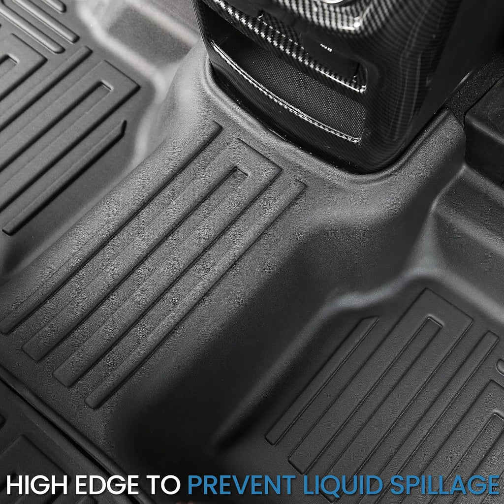 Floor Mats for 2020-2024 2025 Ford Explorer 6 Seats Captain Chairs Car Mat Accessories, All Weather TPE Cargo Mat Backrest Mats Active/ST Line/ST/Platinum(6 Seat Floor Mats+2-in-1 Cargo Mat)